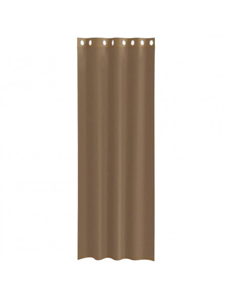 Tende in Voile con Occhielli 2 pz Marrone Chiaro