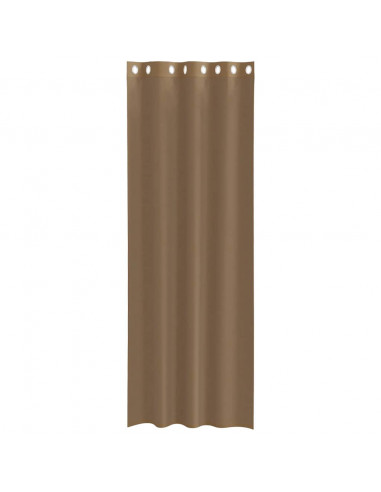 Tende in Voile con Occhielli 2 pz Marrone Chiaro