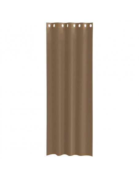 Tende in Voile con Occhielli 2 pz Marrone Chiaro