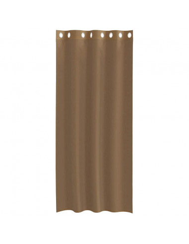 Tende in Voile con Occhielli 2 pz Marrone Chiaro