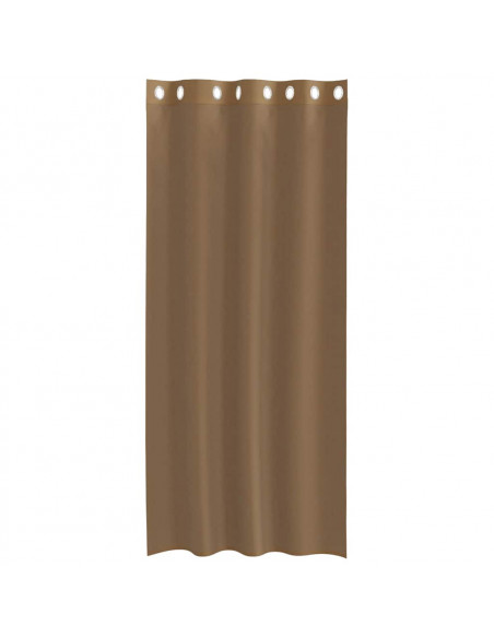 Tende in Voile con Occhielli 2 pz Marrone Chiaro