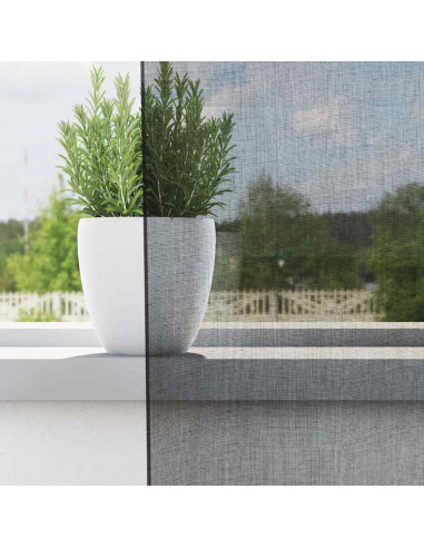 Tende in Voile con Occhielli 2 pz Nero 140x140 cm