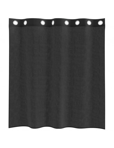 Tende in Voile con Occhielli 2 pz Nero 140x140 cm