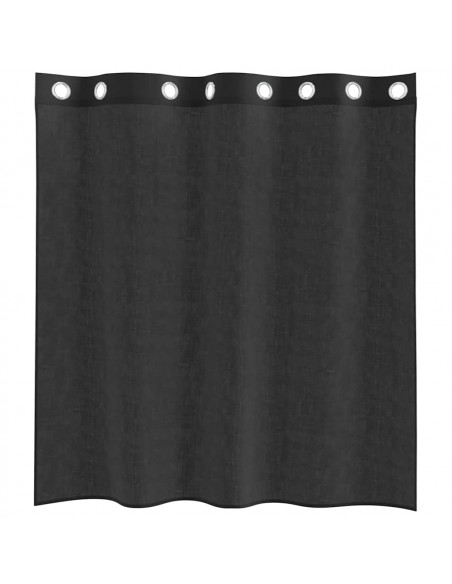Tende in Voile con Occhielli 2 pz Nero 140x140 cm
