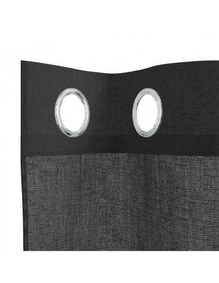 Tende in Voile con Occhielli 2 pz Nero 140x140 cm