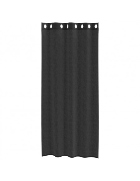 Tende in Voile con Occhielli 2 pz Nero 140x225 cm