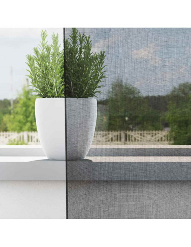 Tende in Voile con Occhielli 2 pz Nero 140x260 cm