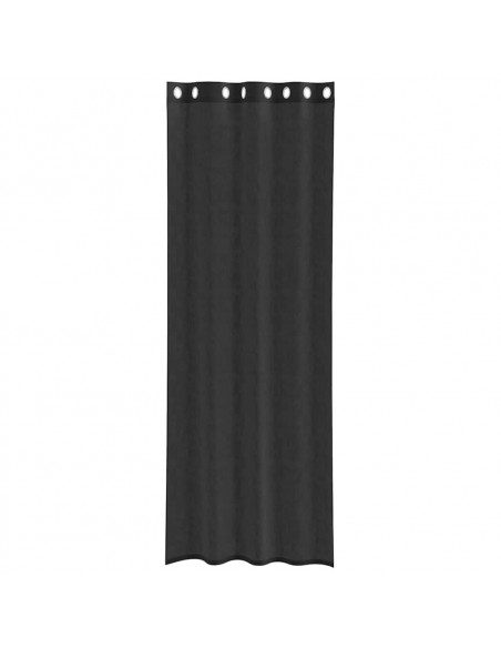 Tende in Voile con Occhielli 2 pz Nero 140x260 cm