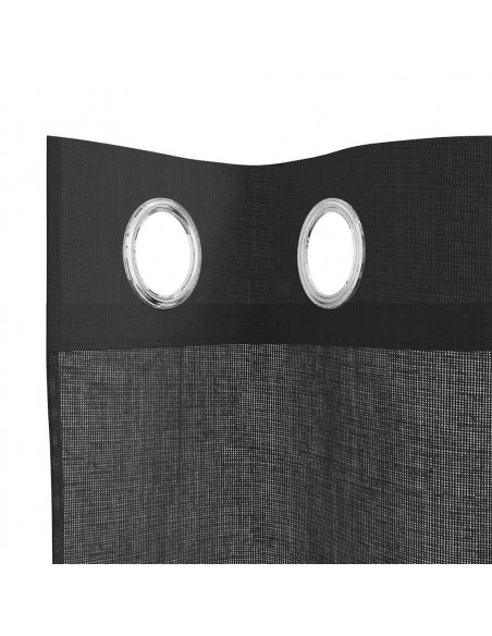 Tende in Voile con Occhielli 2 pz Nero 140x260 cm