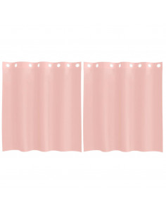 Tende in Voile con Occhielli 2 pz Rosa 140x140 cm 2