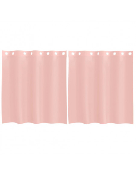 Tende in Voile con Occhielli 2 pz Rosa 140x140 cm
