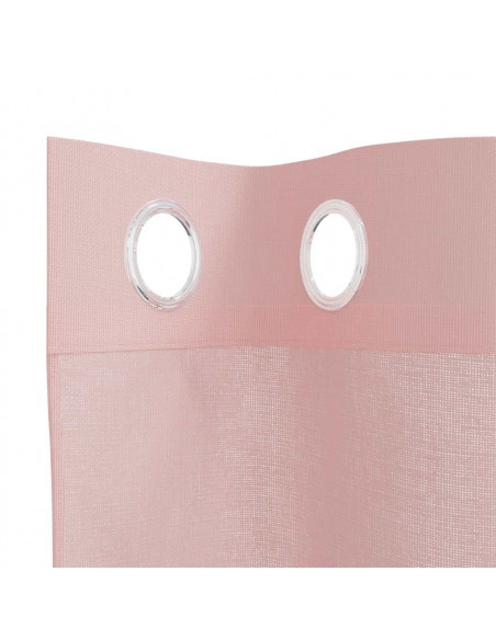 Tende in Voile con Occhielli 2 pz Rosa 140x140 cm