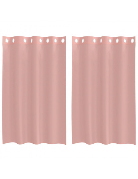Tende in Voile con Occhielli 2 pz Rosa 140x175 cm