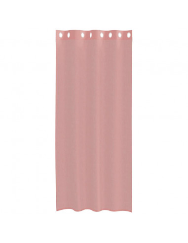 Tende in Voile con Occhielli 2 pz Rosa 140x225 cm