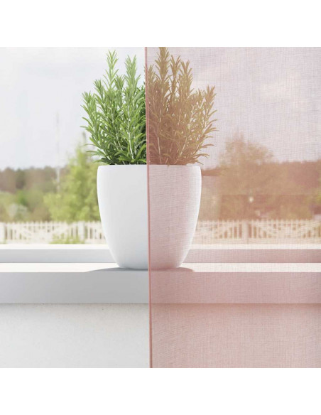 Tende in Voile con Occhielli 2 pz Rosa 140x245 cm
