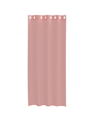 Tende in Voile con Occhielli 2 pz Rosa 140x245 cm