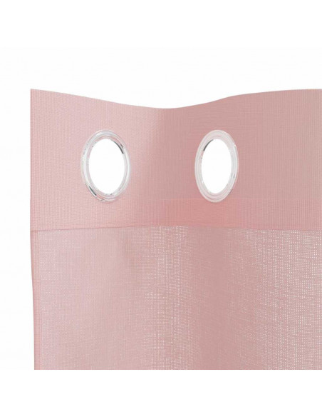 Tende in Voile con Occhielli 2 pz Rosa 140x245 cm