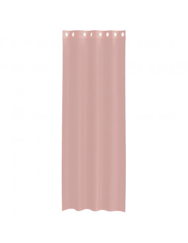 Tende in Voile con Occhielli 2 pz Rosa 140x260 cm