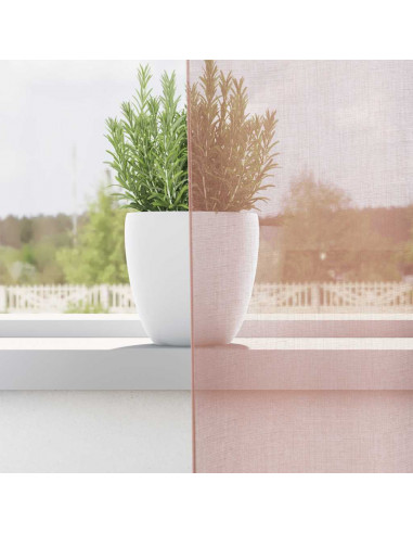 Tende in Voile con Occhielli 2 pz Rosa 140x300 cm