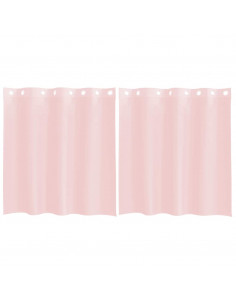 Tende in Voile con Occhielli 2 pz Rosa Chiaro 140x140 cm 2