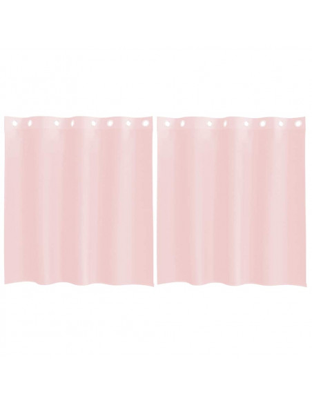 Tende in Voile con Occhielli 2 pz Rosa Chiaro 140x140 cm