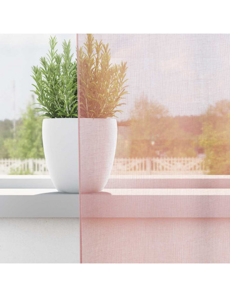 Tende in Voile con Occhielli 2 pz Rosa Chiaro 140x140 cm