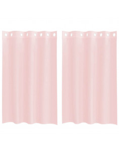 Tende in Voile con Occhielli 2 pz Rosa Chiaro 140x175 cm 2