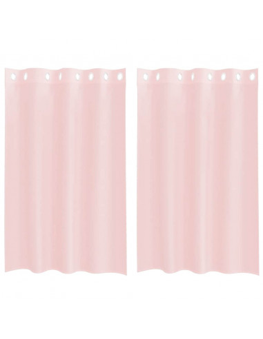 Tende in Voile con Occhielli 2 pz Rosa Chiaro 140x175 cm