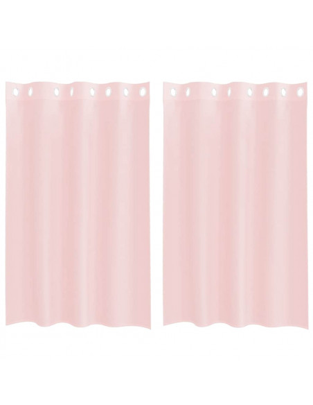 Tende in Voile con Occhielli 2 pz Rosa Chiaro 140x175 cm