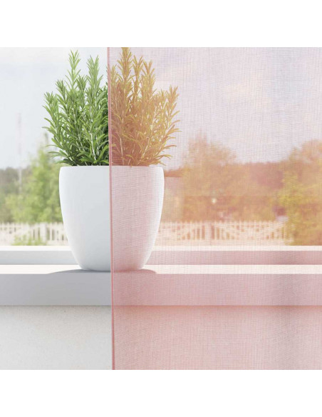Tende in Voile con Occhielli 2 pz Rosa Chiaro 140x245 cm