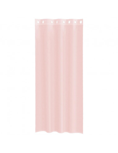 Tende in Voile con Occhielli 2 pz Rosa Chiaro 140x245 cm