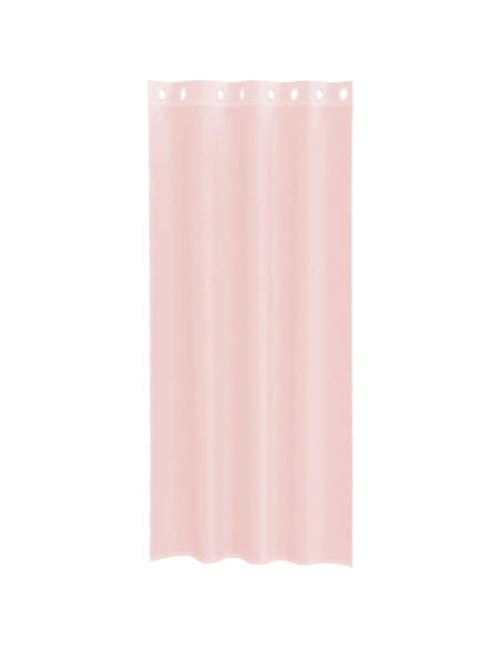 Tende in Voile con Occhielli 2 pz Rosa Chiaro 140x245 cm