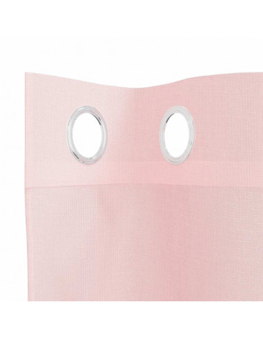 Tende in Voile con Occhielli 2 pz Rosa Chiaro 140x245 cm