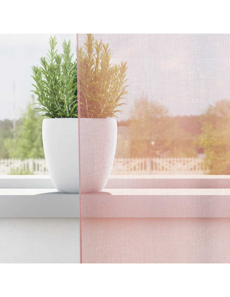 Tende in Voile con Occhielli 2 pz Rosa Chiaro 140x300 cm