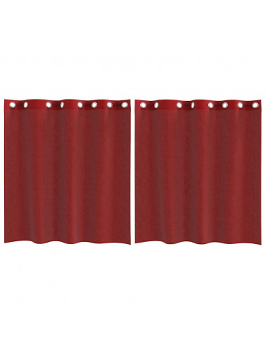 Tende in Voile con Occhielli 2 pz Rosso Vino