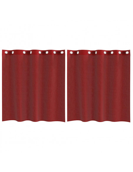 Tende in Voile con Occhielli 2 pz Rosso Vino