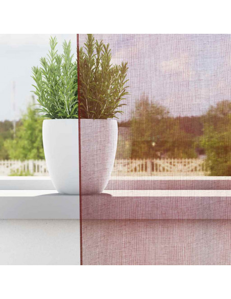 Tende in Voile con Occhielli 2 pz Rosso Vino