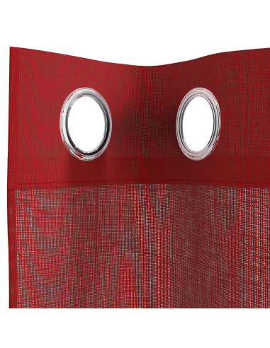 Tende in Voile con Occhielli 2 pz Rosso Vino