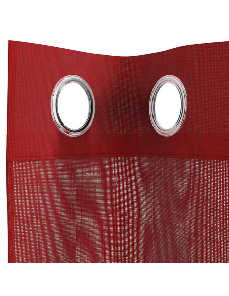 Tende in Voile con Occhielli 2 pz Rosso Vino