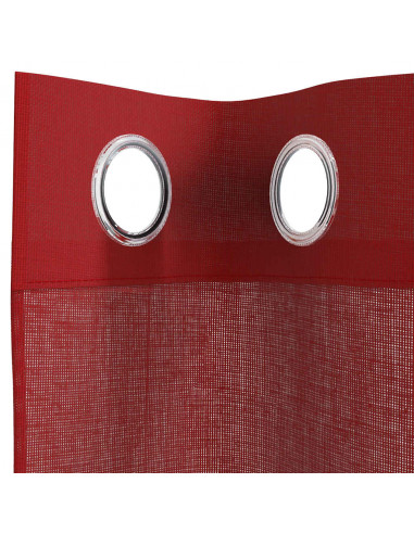 Tende in Voile con Occhielli 2 pz Rosso Vino
