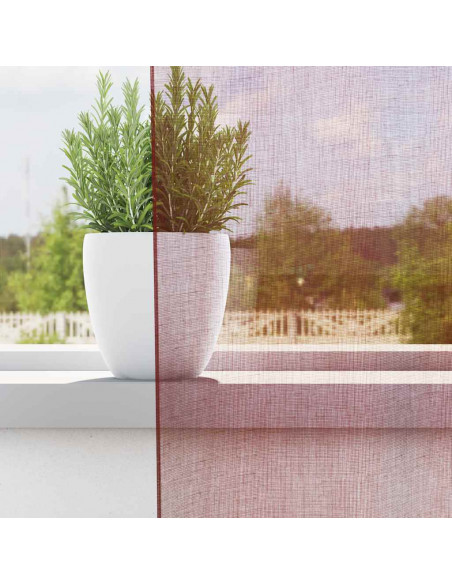 Tende in Voile con Occhielli 2 pz Rosso Vino