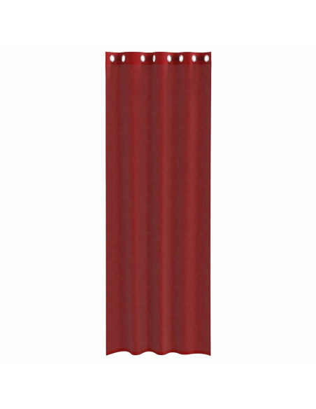 Tende in Voile con Occhielli 2 pz Rosso Vino