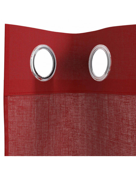 Tende in Voile con Occhielli 2 pz Rosso Vino
