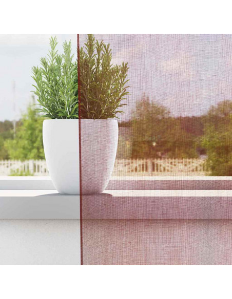 Tende in Voile con Occhielli 2 pz Rosso Vino