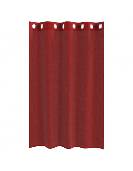 Tende in Voile con Occhielli 2 pz Rosso Vino