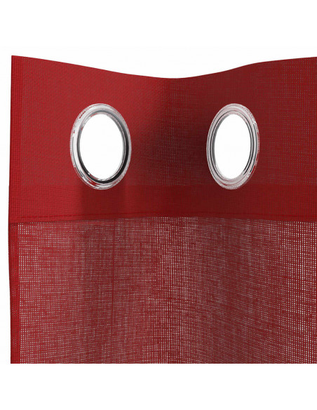 Tende in Voile con Occhielli 2 pz Rosso Vino