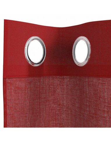 Tende in Voile con Occhielli 2 pz Rosso Vino