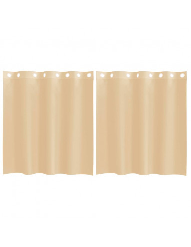 Tende in Voile con Occhielli 2 pz Sabbia