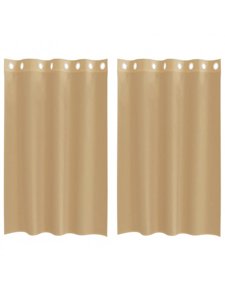 Tende in Voile con Occhielli 2 pz Sabbia