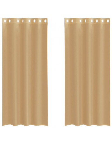 Tende in Voile con Occhielli 2 pz Sabbia